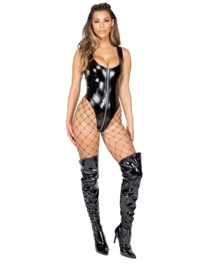 3889 - 1pc Latex Romper with Zipper Closure