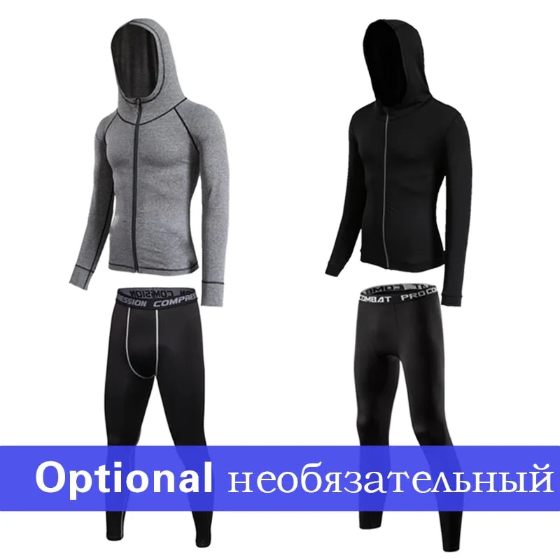 4 Pcs Outdoor Jogging Sport Men Suits Male Tracksuit Outdoors Suit Men's Gym Sportswear Running Track Suits Casual Sportswear