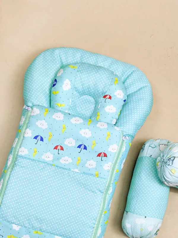 4Pcs Light Cyan Sleeping Bag For Newborn/Baby Carry Nest NBSB10