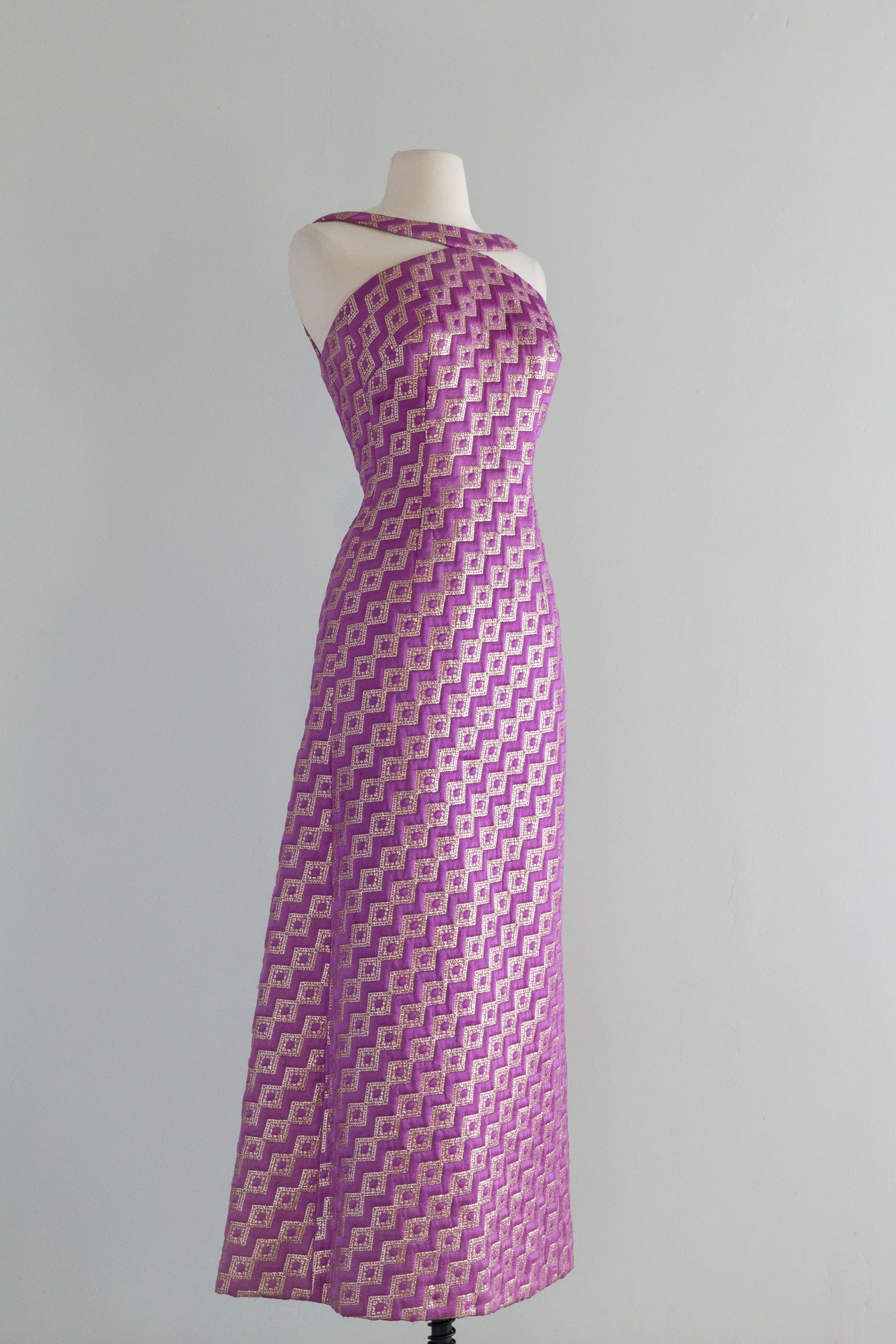 Absolutely Fabulous 1960's COSMIC Purple Evening Gown / SM