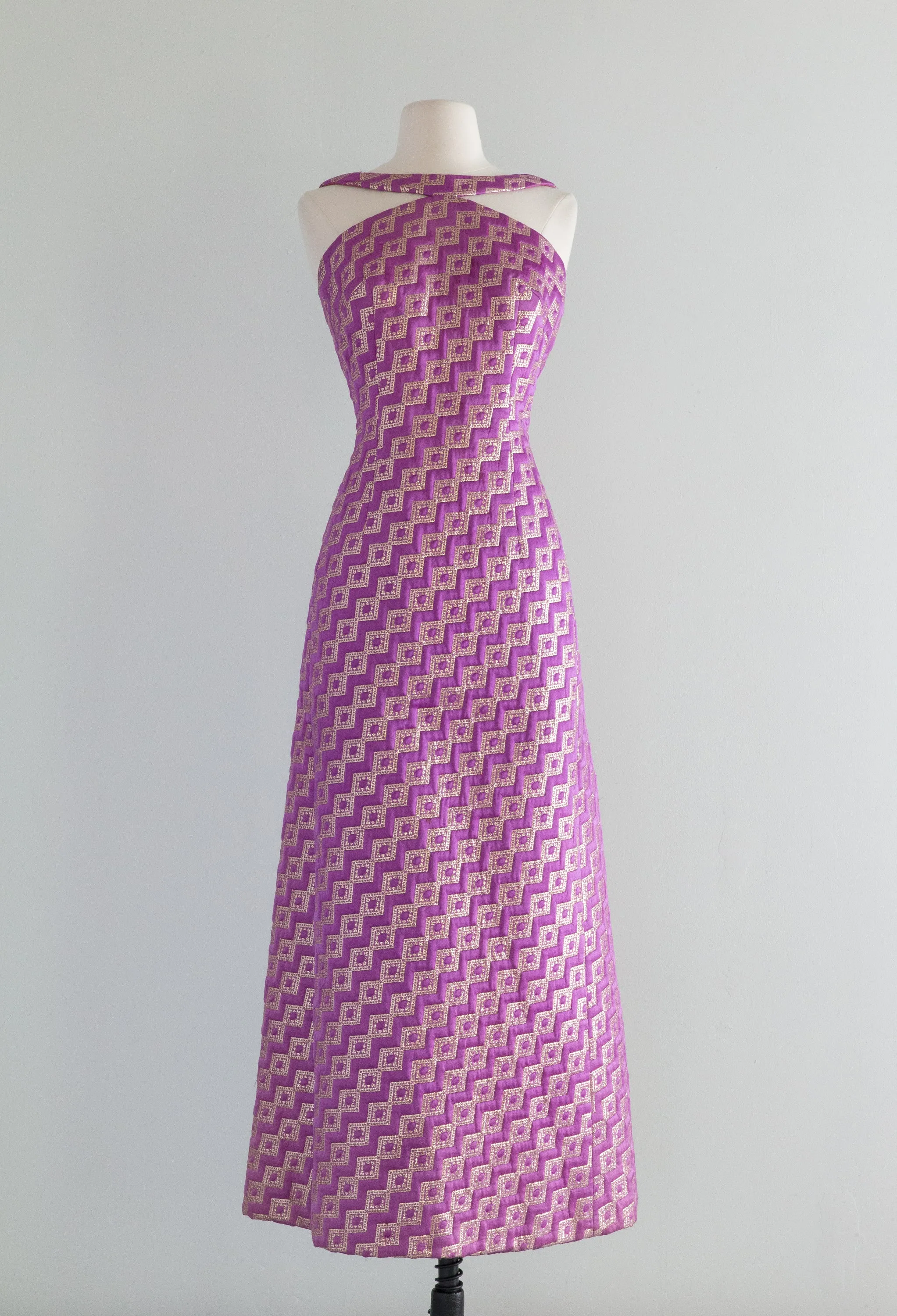 Absolutely Fabulous 1960's COSMIC Purple Evening Gown / SM