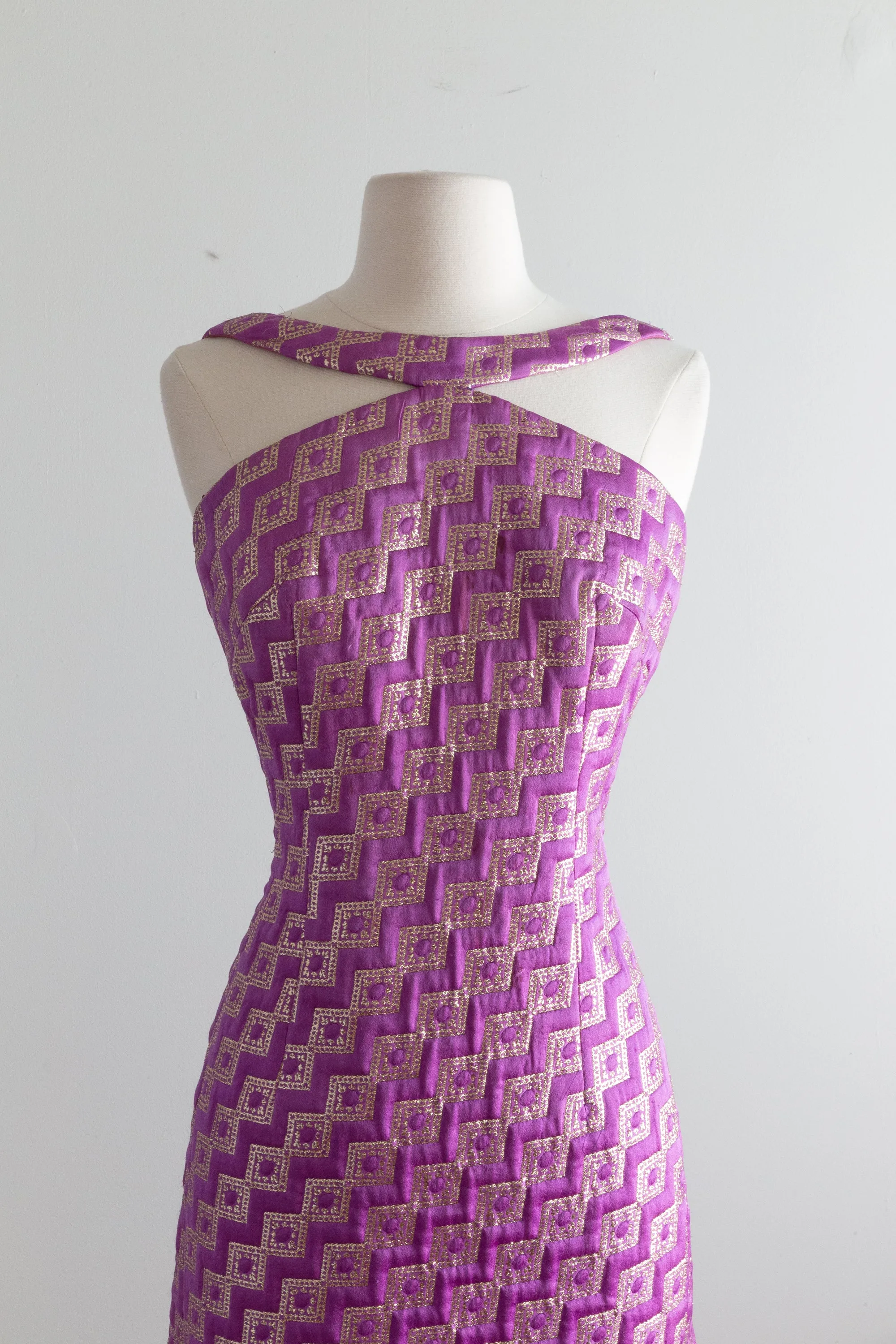 Absolutely Fabulous 1960's COSMIC Purple Evening Gown / SM