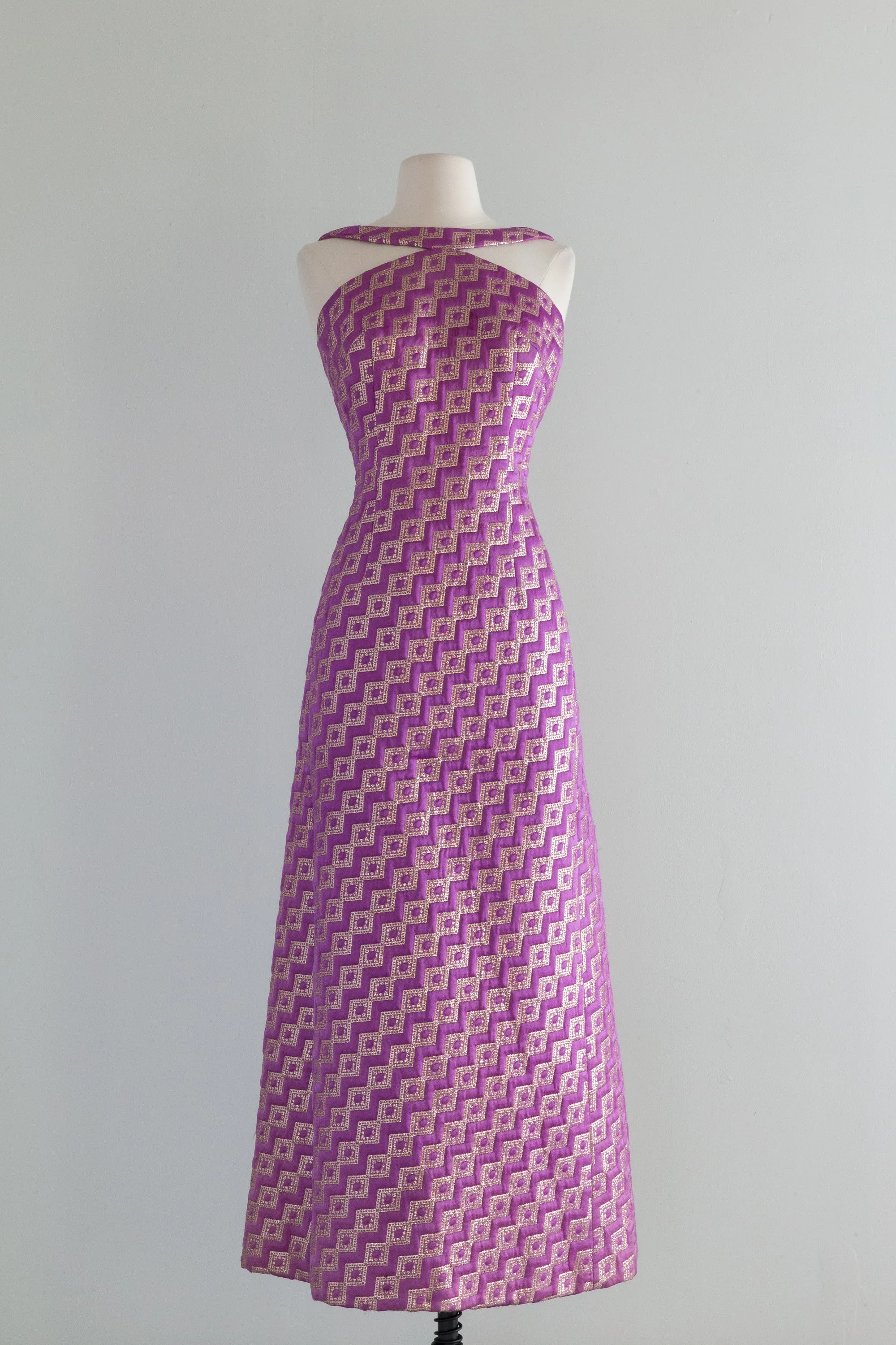 Absolutely Fabulous 1960's COSMIC Purple Evening Gown / SM