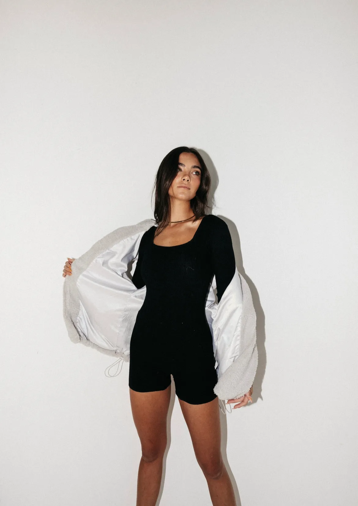 Airplane Mode Romper Black