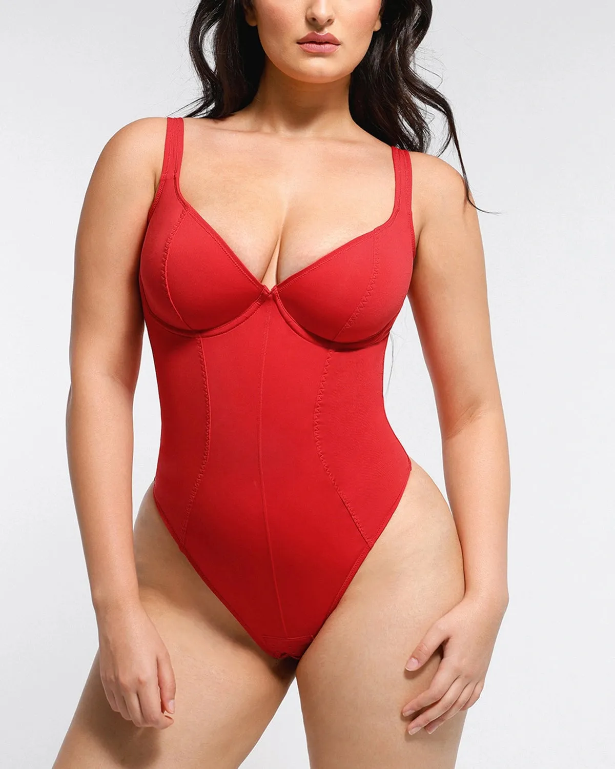 AirSlim® Chic Scoop Neck Thong Bodysuit