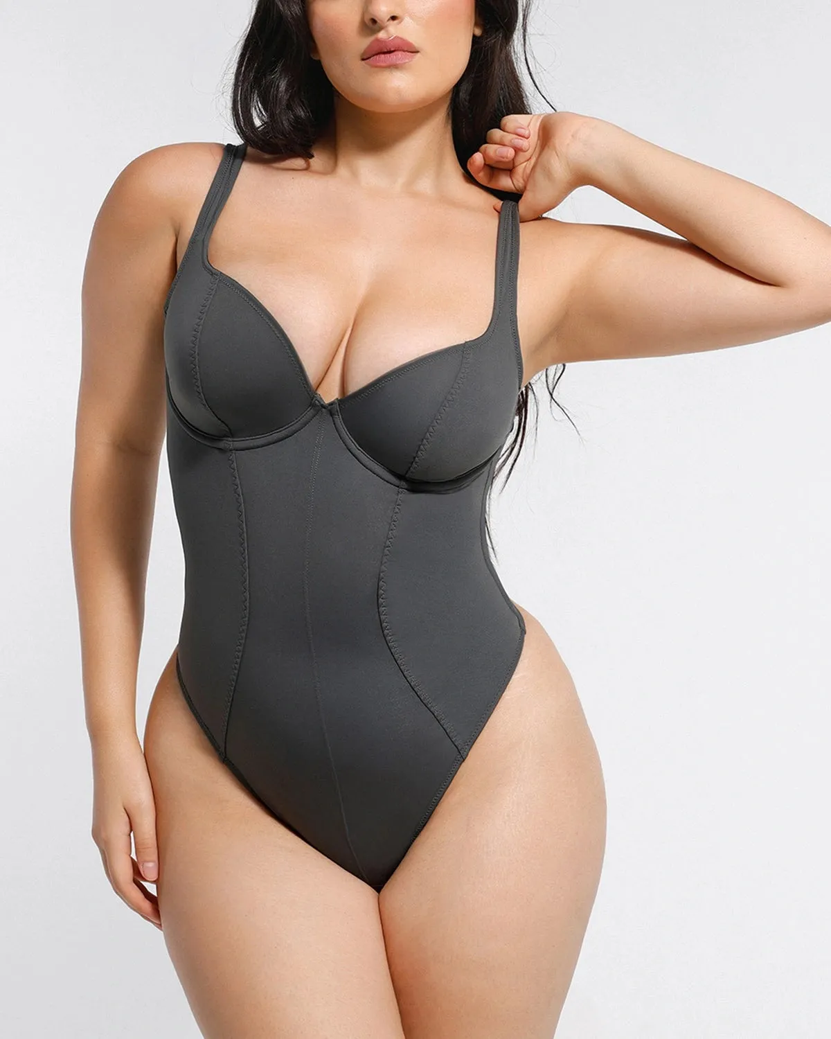 AirSlim® Chic Scoop Neck Thong Bodysuit