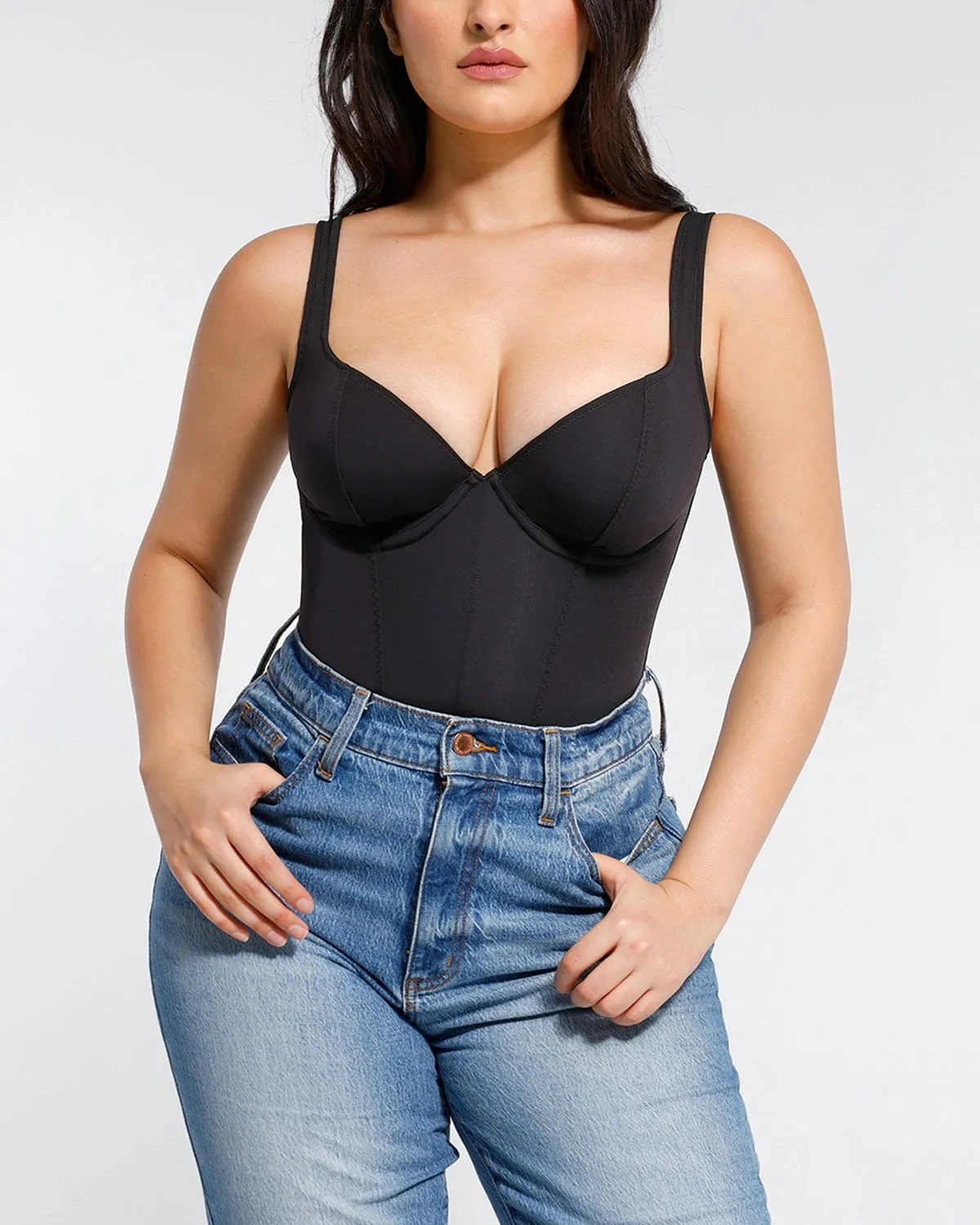 AirSlim® Chic Scoop Neck Thong Bodysuit