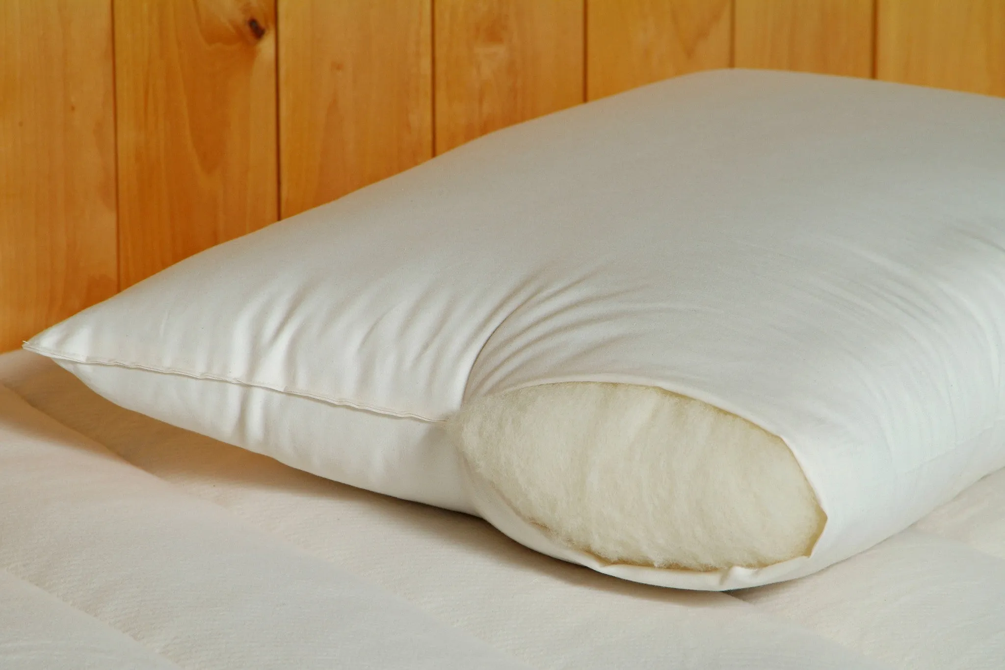 All-Natural Wool-filled Bed Pillow - Clearance