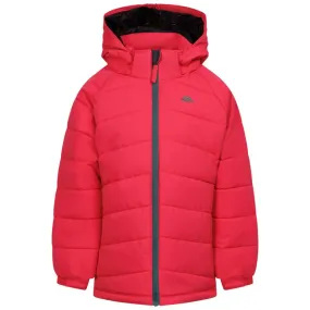 Amira Girls' Hooded Padded Jacket in Strawberry