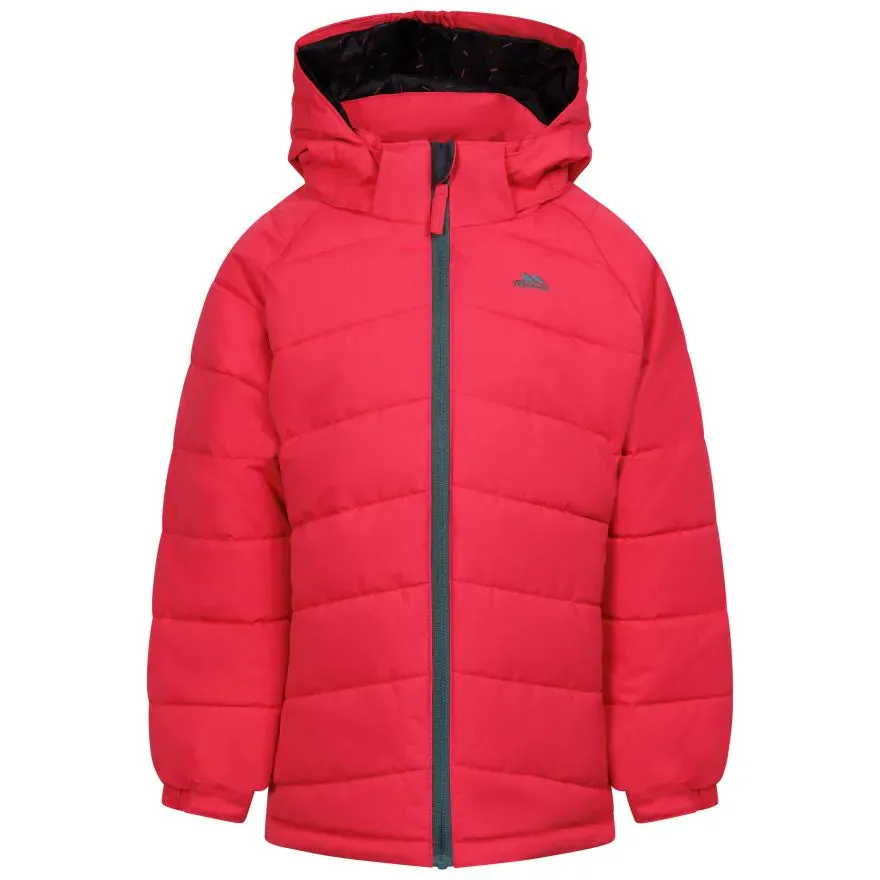 Amira Girls' Hooded Padded Jacket in Strawberry