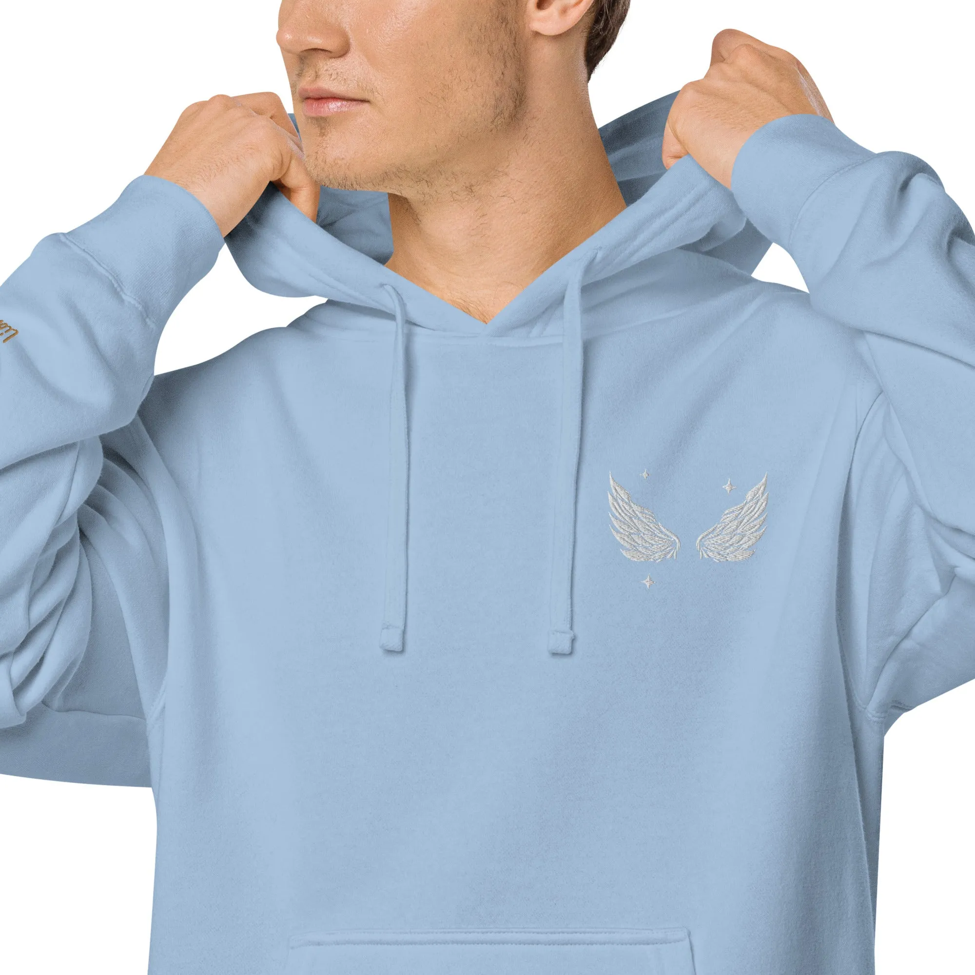 Angel Wing Design Unisex Pigment-Dyed Hoodie, lioness-love