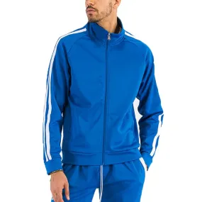 Aqua & White Two-Stripe Track Jacket