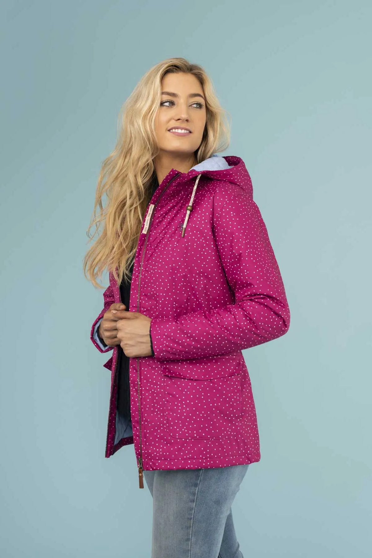 Aria Waterproof Coat - Ocean Deep Hex