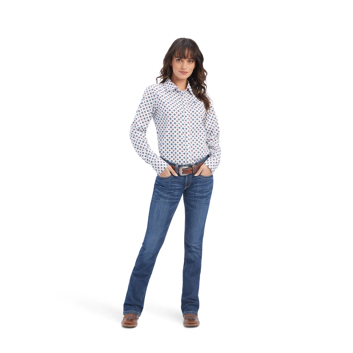 Ariat Womens Kirby Stretch L/S Shirt - Township Print