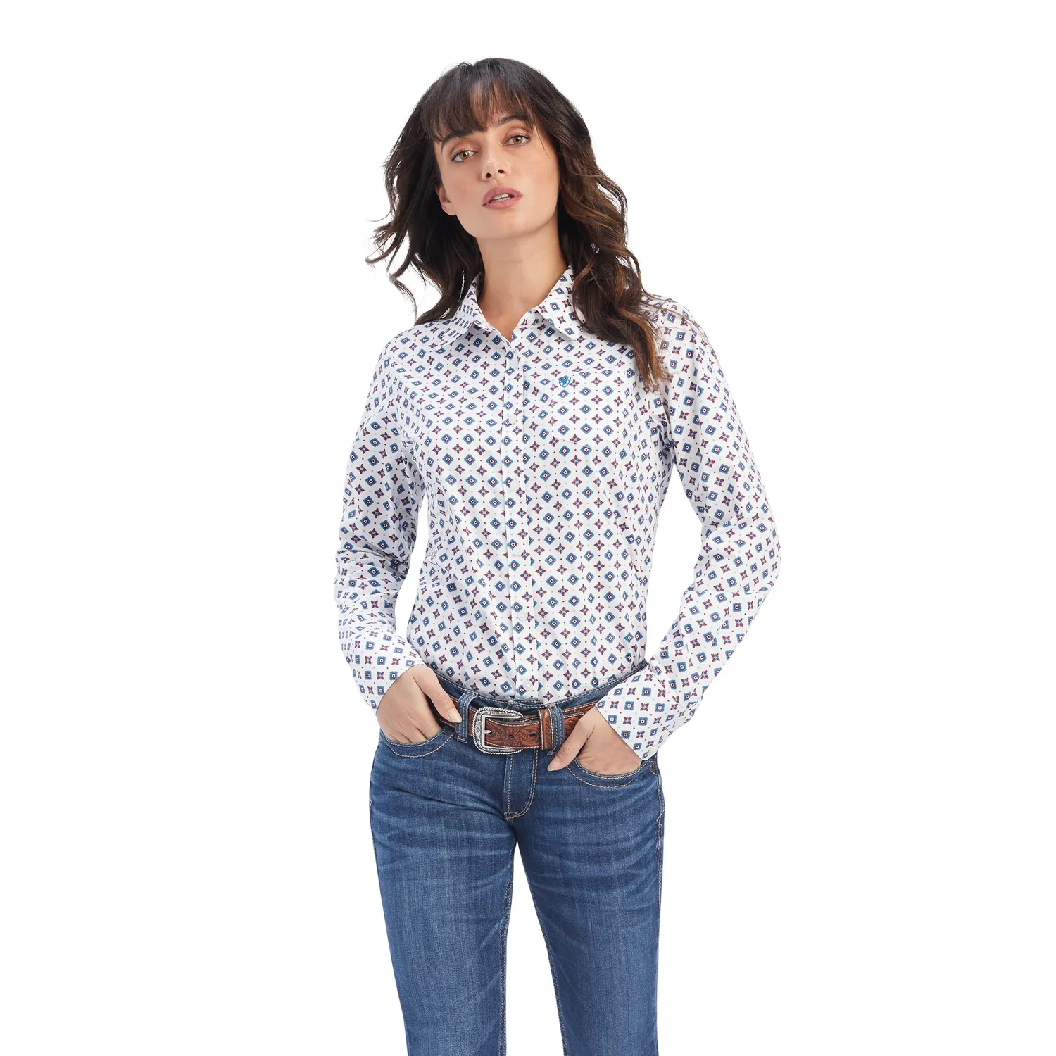 Ariat Womens Kirby Stretch L/S Shirt - Township Print