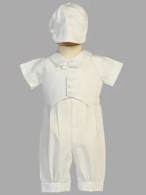 Baby Boys White Baptism & Christening Romper - Tyler