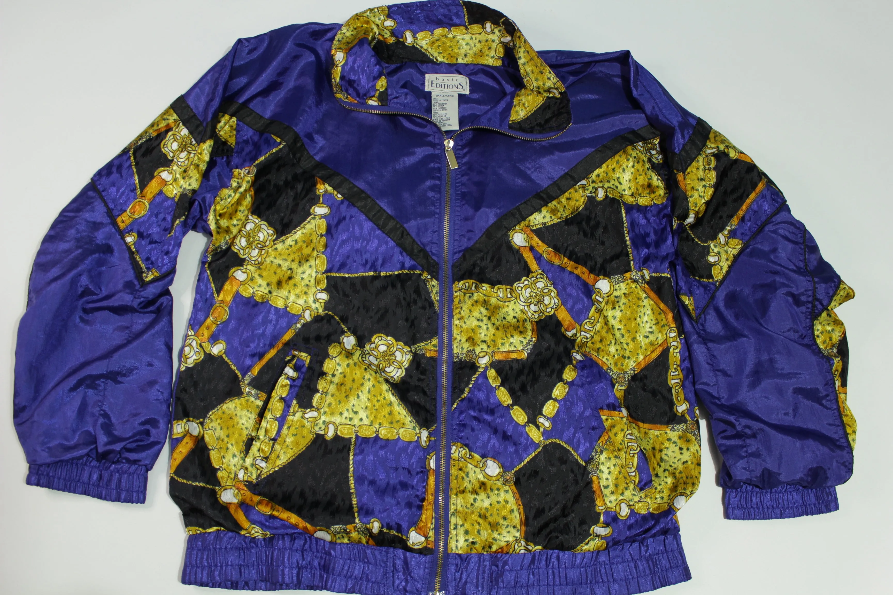 Basic Editions Vintage 90's Grandma's Bling Bingo Night Wind Breaker Track Jacket