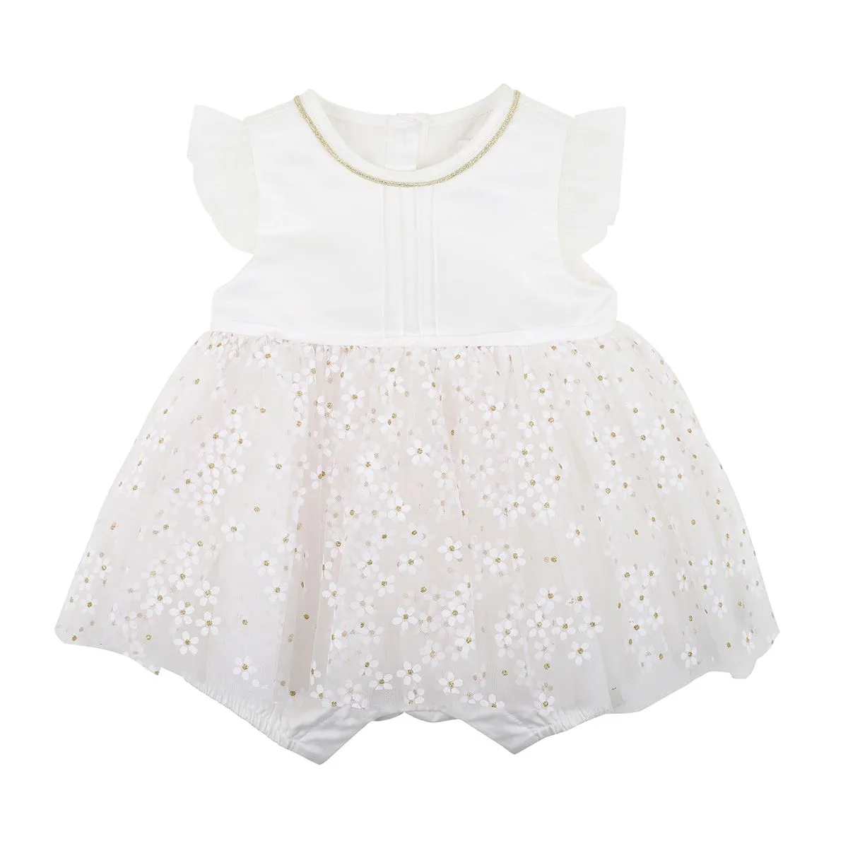 Bebe Daisy Overlay Romper (Size 000-2)