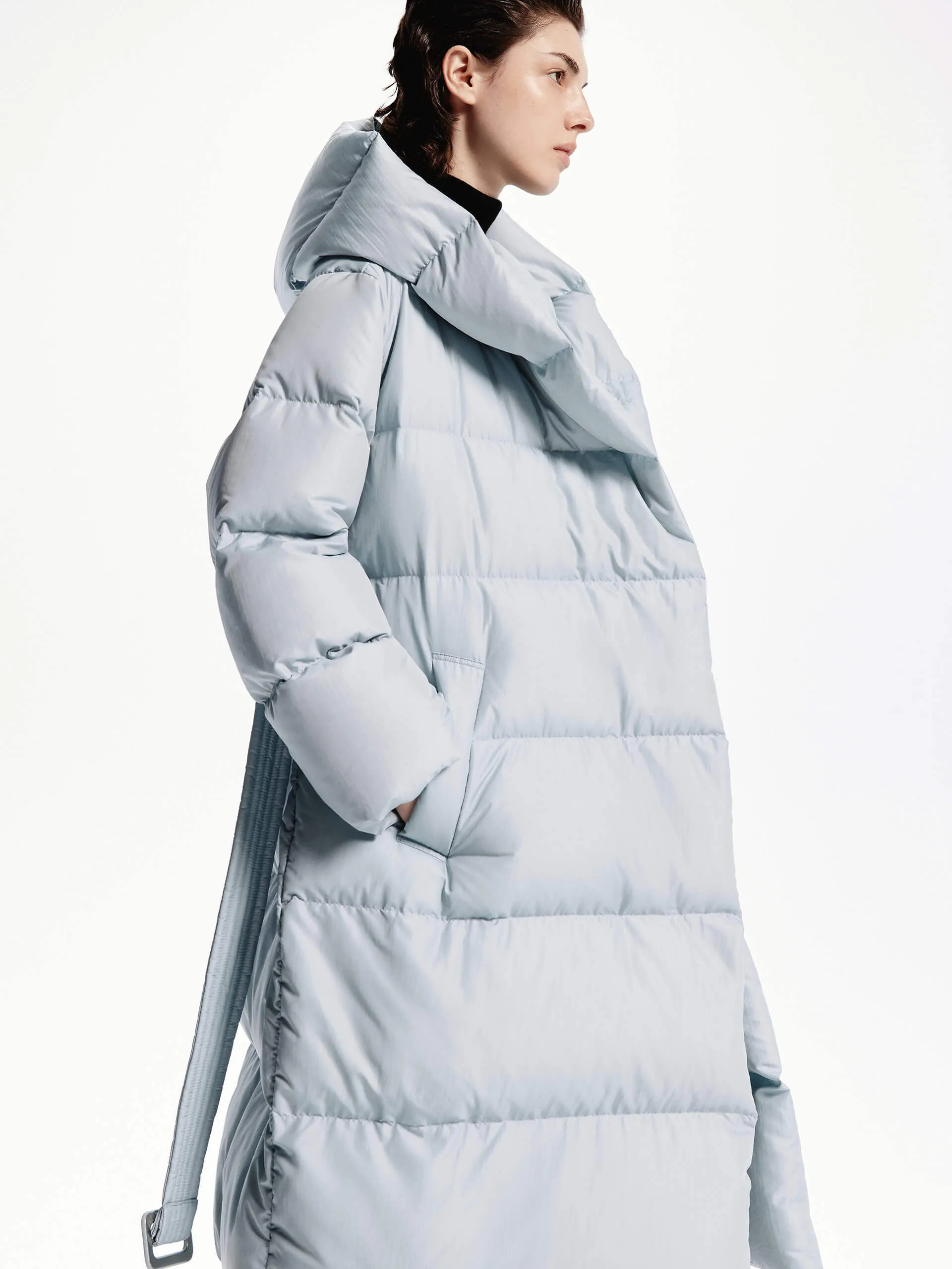 Belted Quilted Shell Down Coat