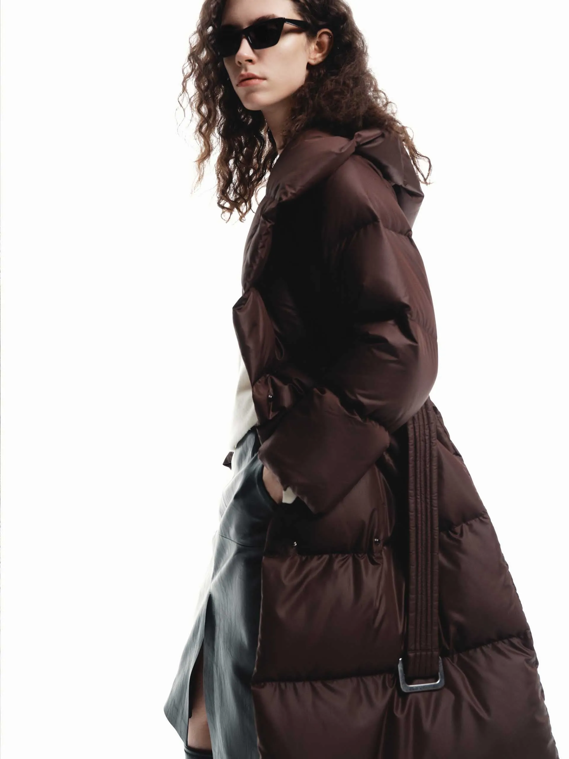 Belted Quilted Shell Down Coat