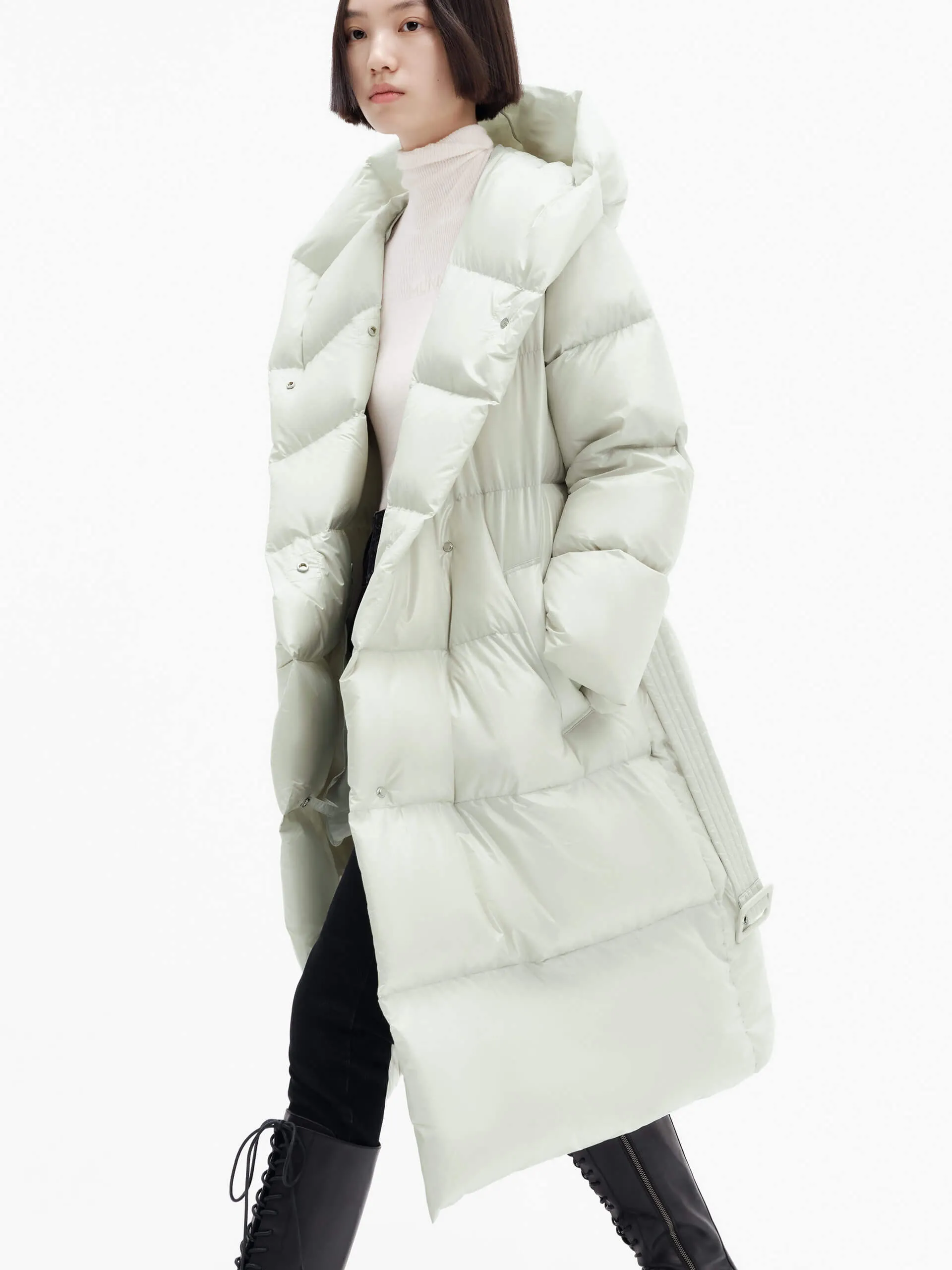 Belted Quilted Shell Down Coat