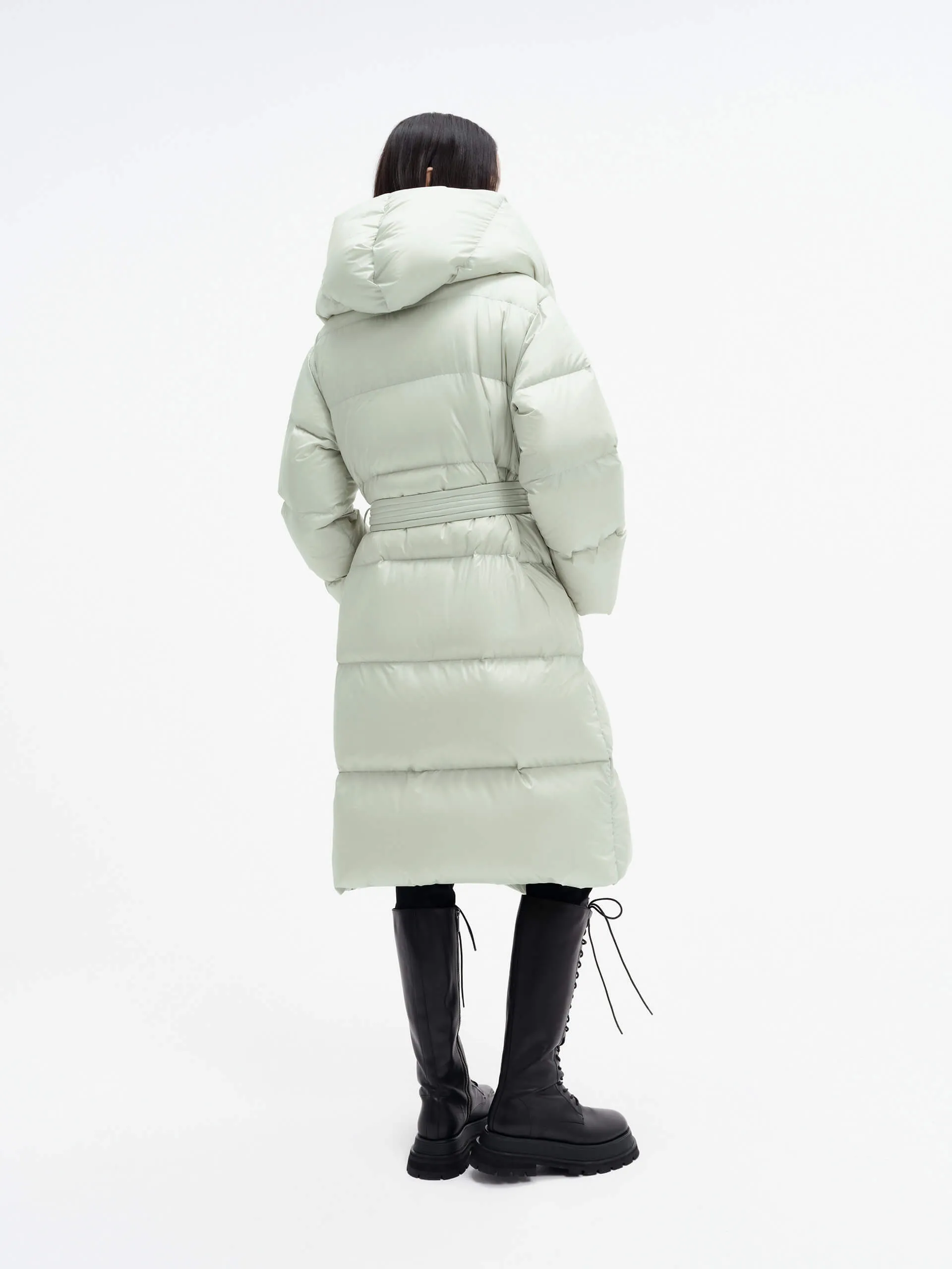 Belted Quilted Shell Down Coat