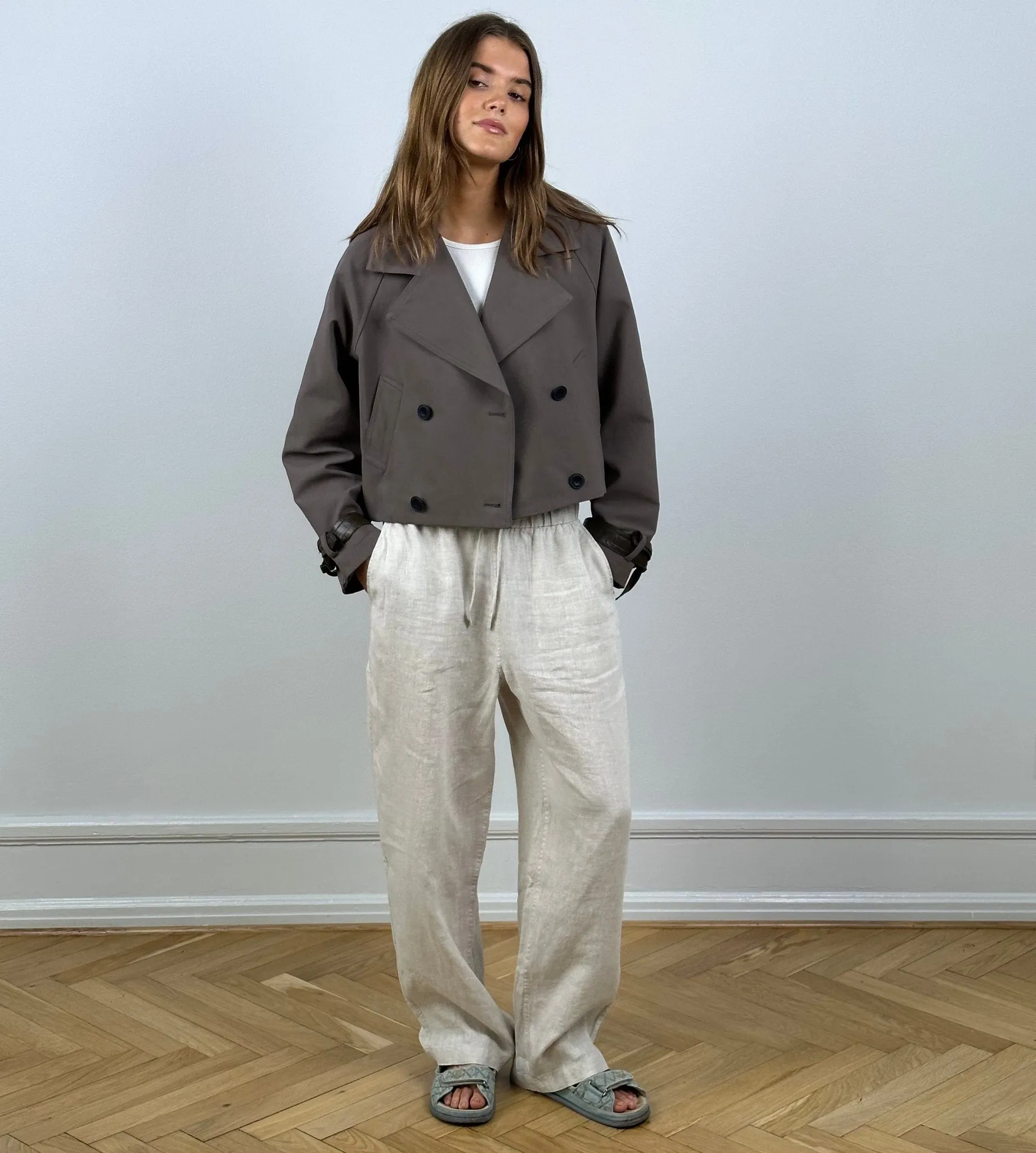 BETTY CANVAS JACKET- GREY BROWN