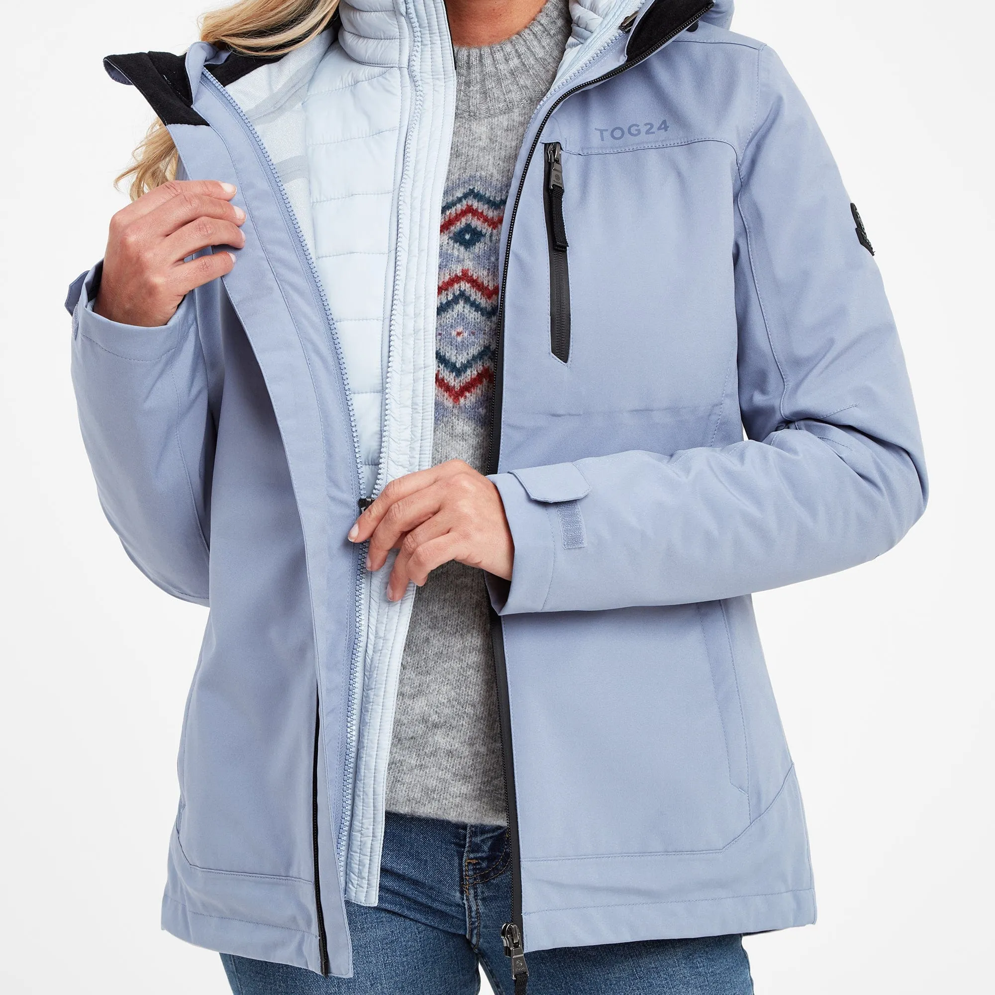 Beverley Womens 3-in-1 Waterproof Jacket - Dusty Blue