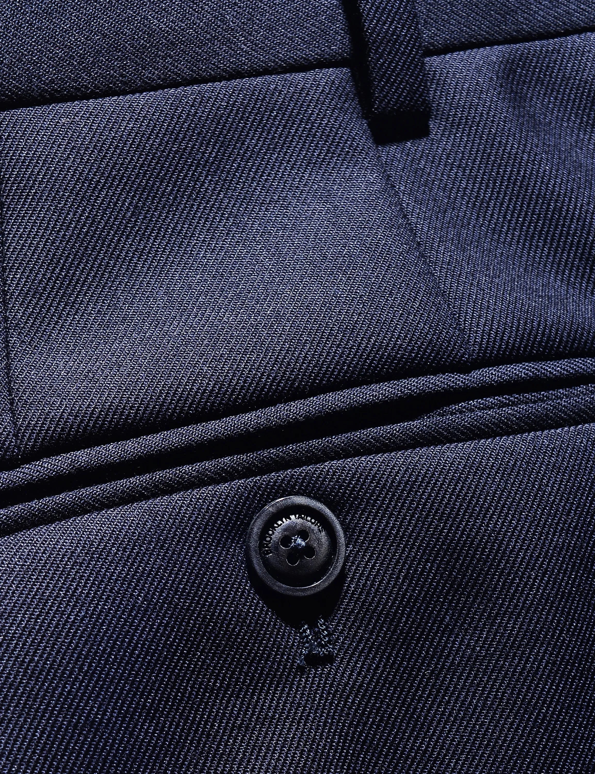 BKT36 Straight Leg Trouser in Sturdy Wool Twill - Midnight Blue