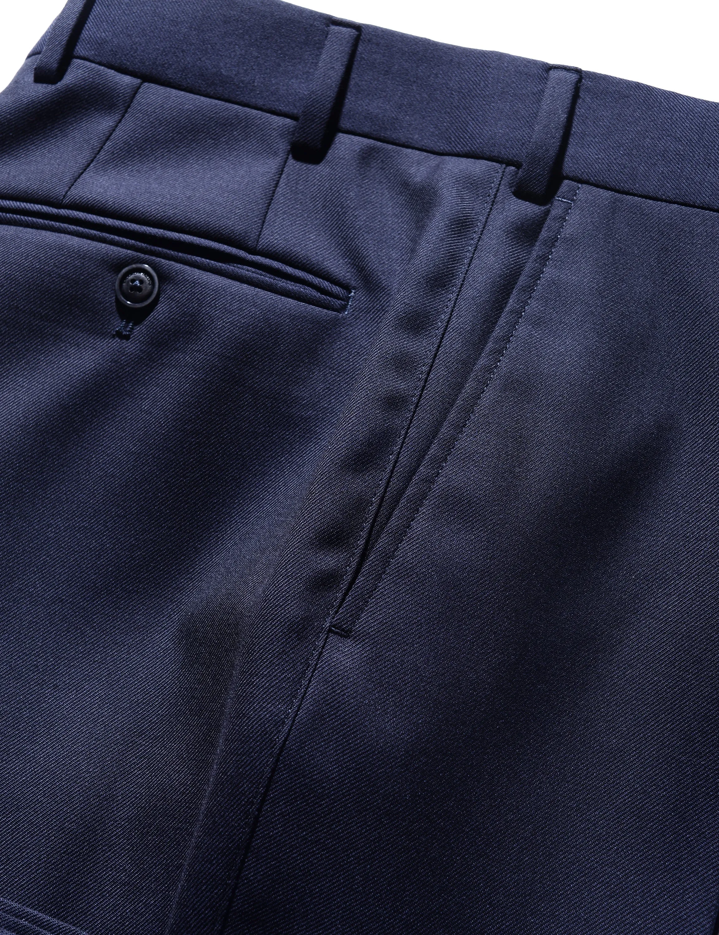 BKT36 Straight Leg Trouser in Sturdy Wool Twill - Midnight Blue