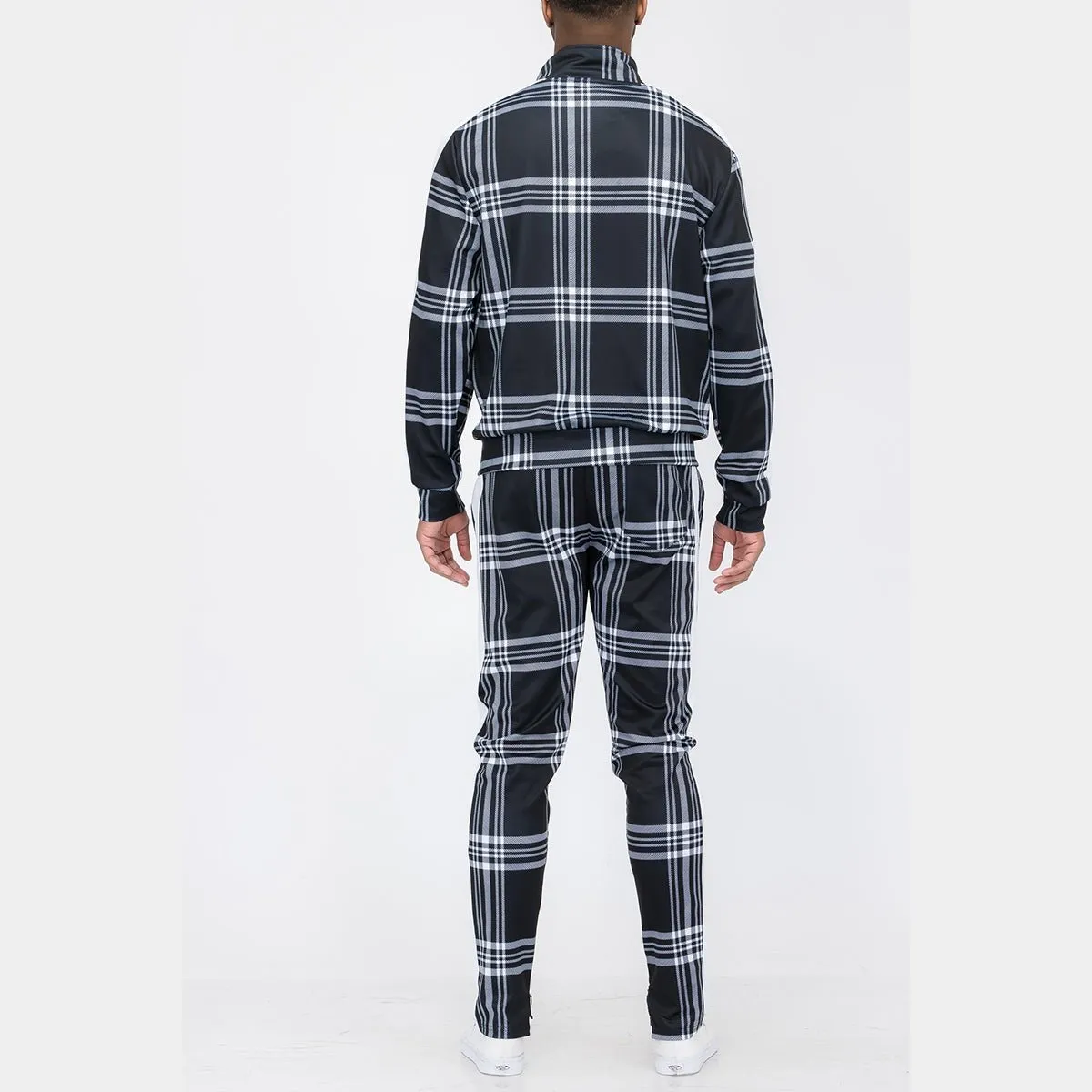 Black & White Plaid Track Set