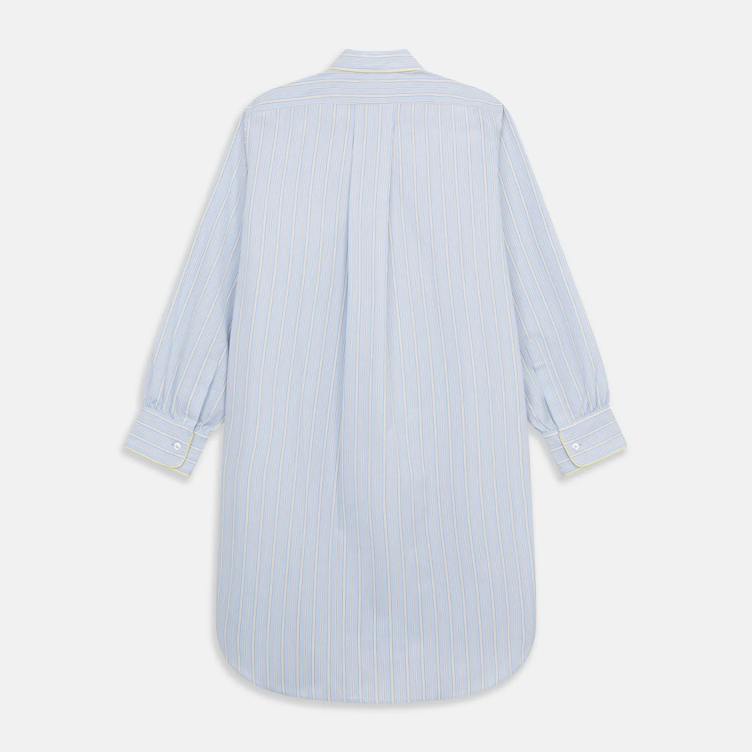 Blue and Yellow Stripe Poplin Cotton Nightshirt