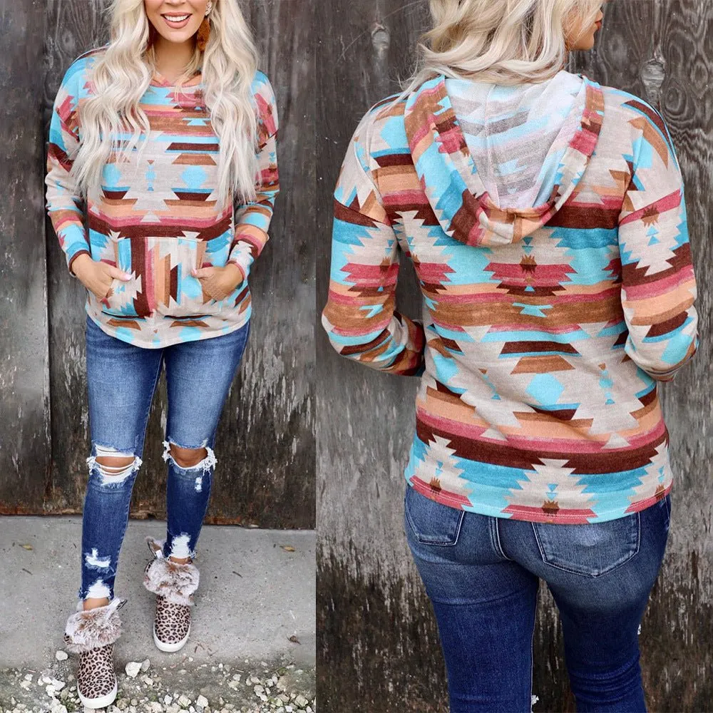 Bohemian Chic Southwestern Inspired Tribal Hoodie