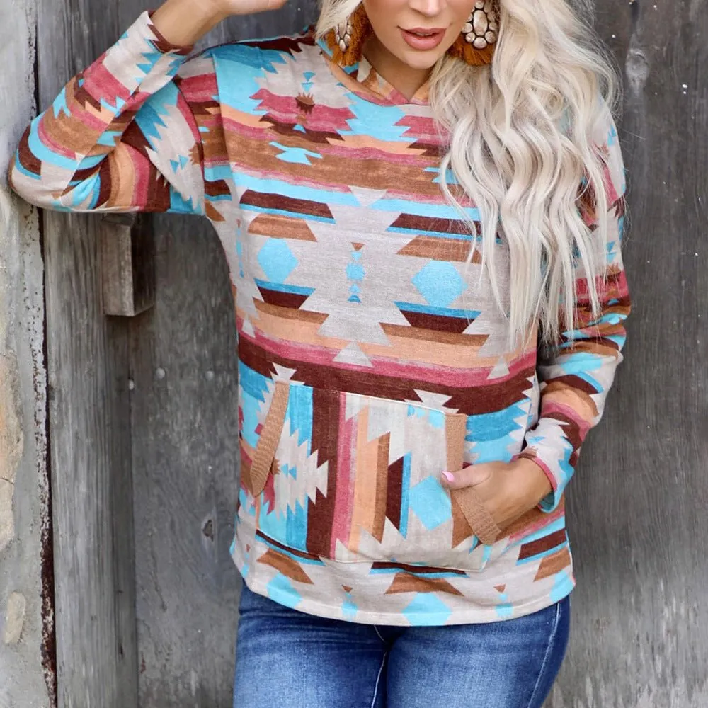 Bohemian Chic Southwestern Inspired Tribal Hoodie