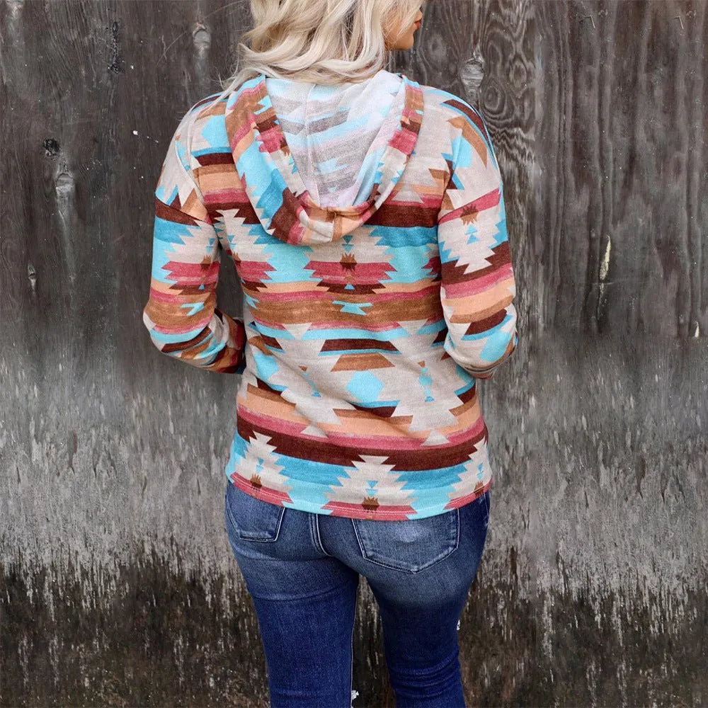 Bohemian Chic Southwestern Inspired Tribal Hoodie