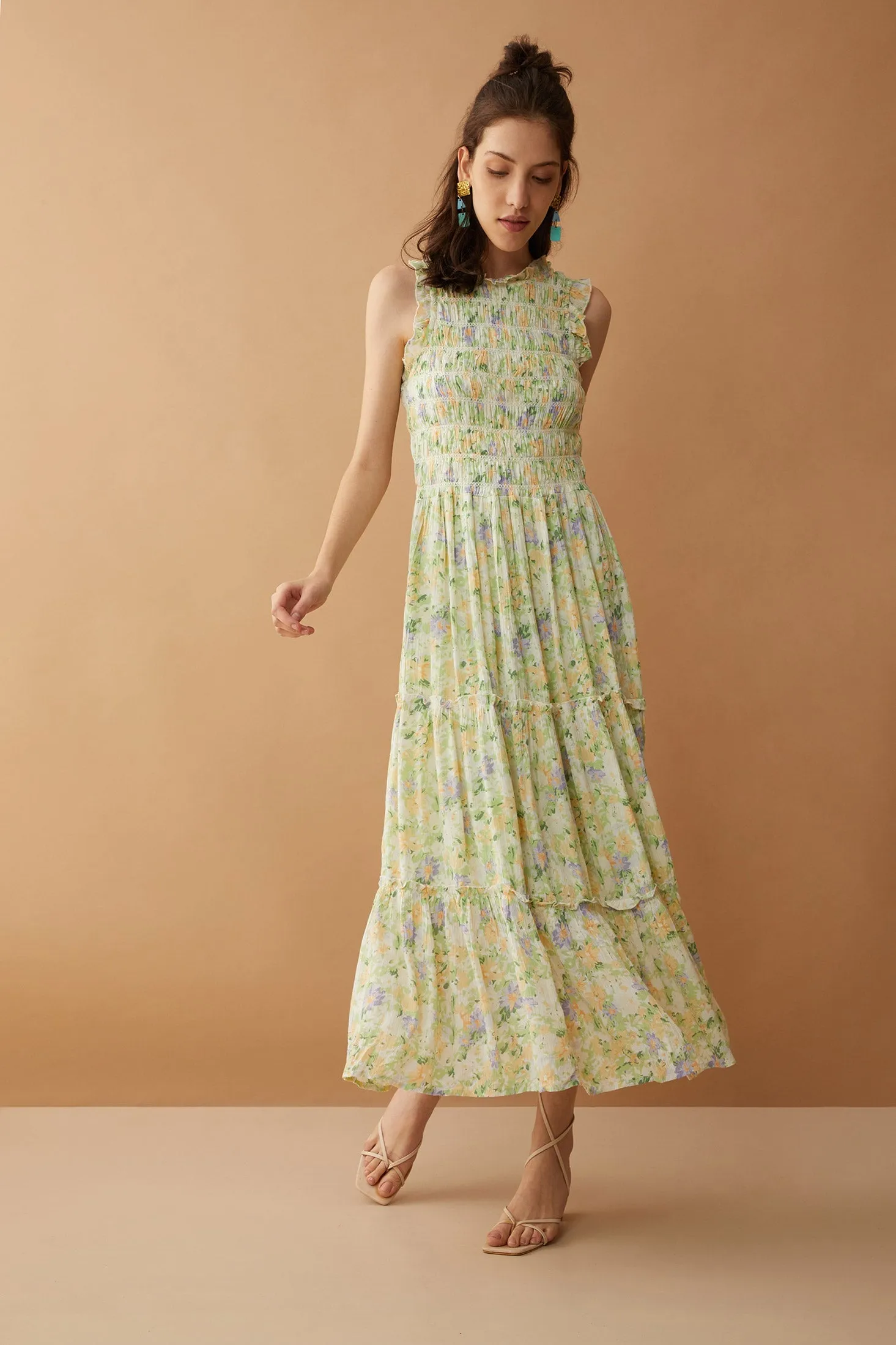 Bohera Ava's Spring Floral Smocking Dress