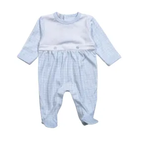 Boys Pima Romper - Blue Plaid