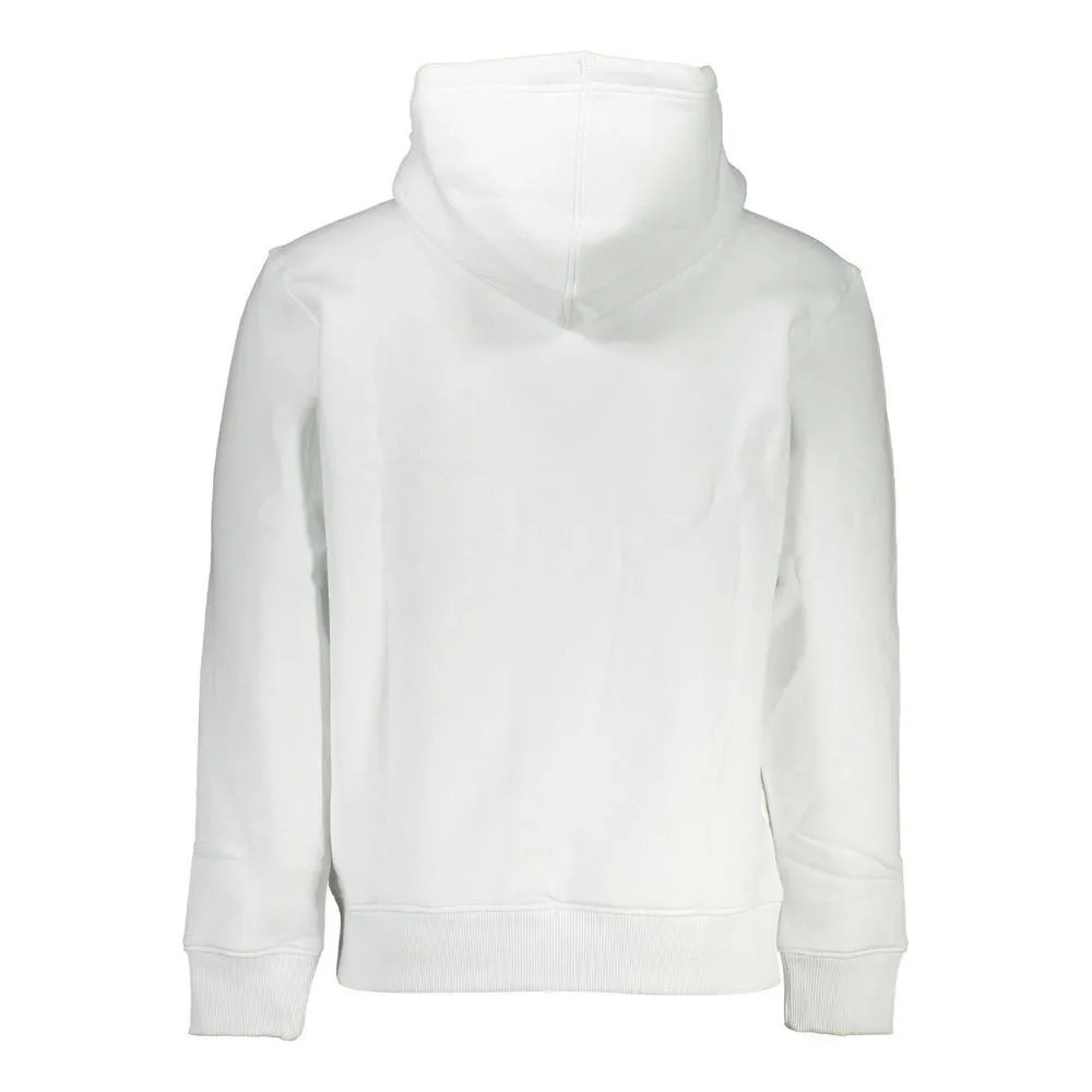 Calvin Klein Chic White Embroidered Hoodie with Eco-Conscious Touch