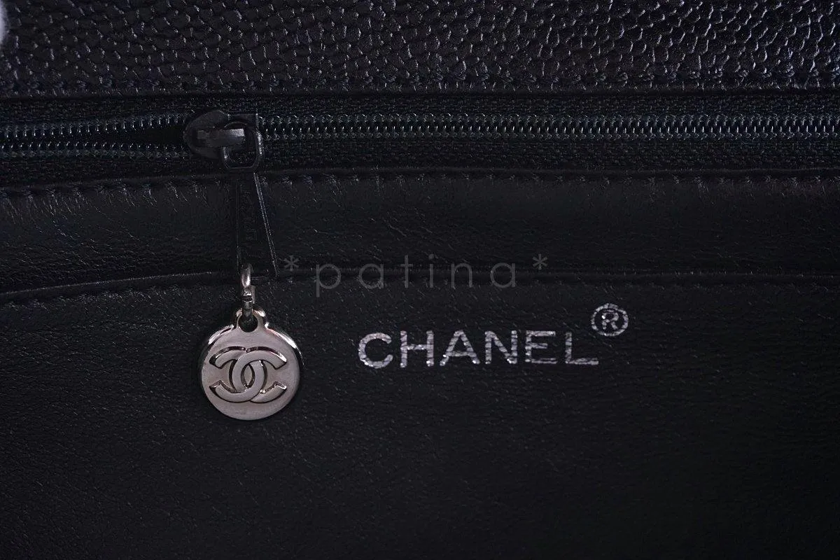 Chanel Black Caviar Classic Quilted Kelly Flap Bag SHW