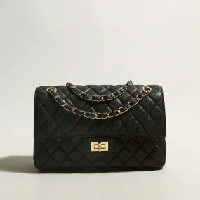 Classic Black Quilted Flap Shoulder Bag