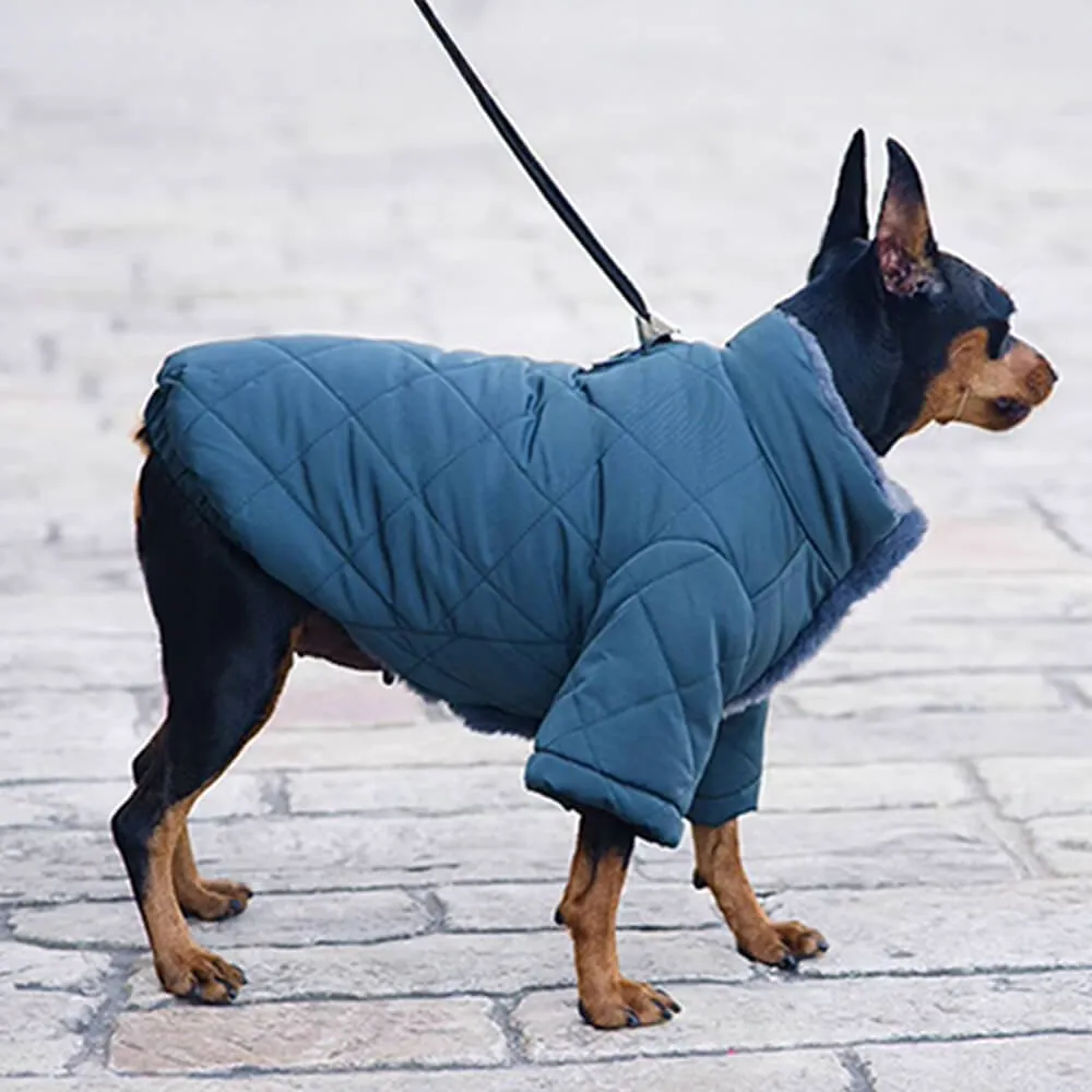 Cozy Warm Faux Fur Turtleneck Snap Fasteners Dog Coat