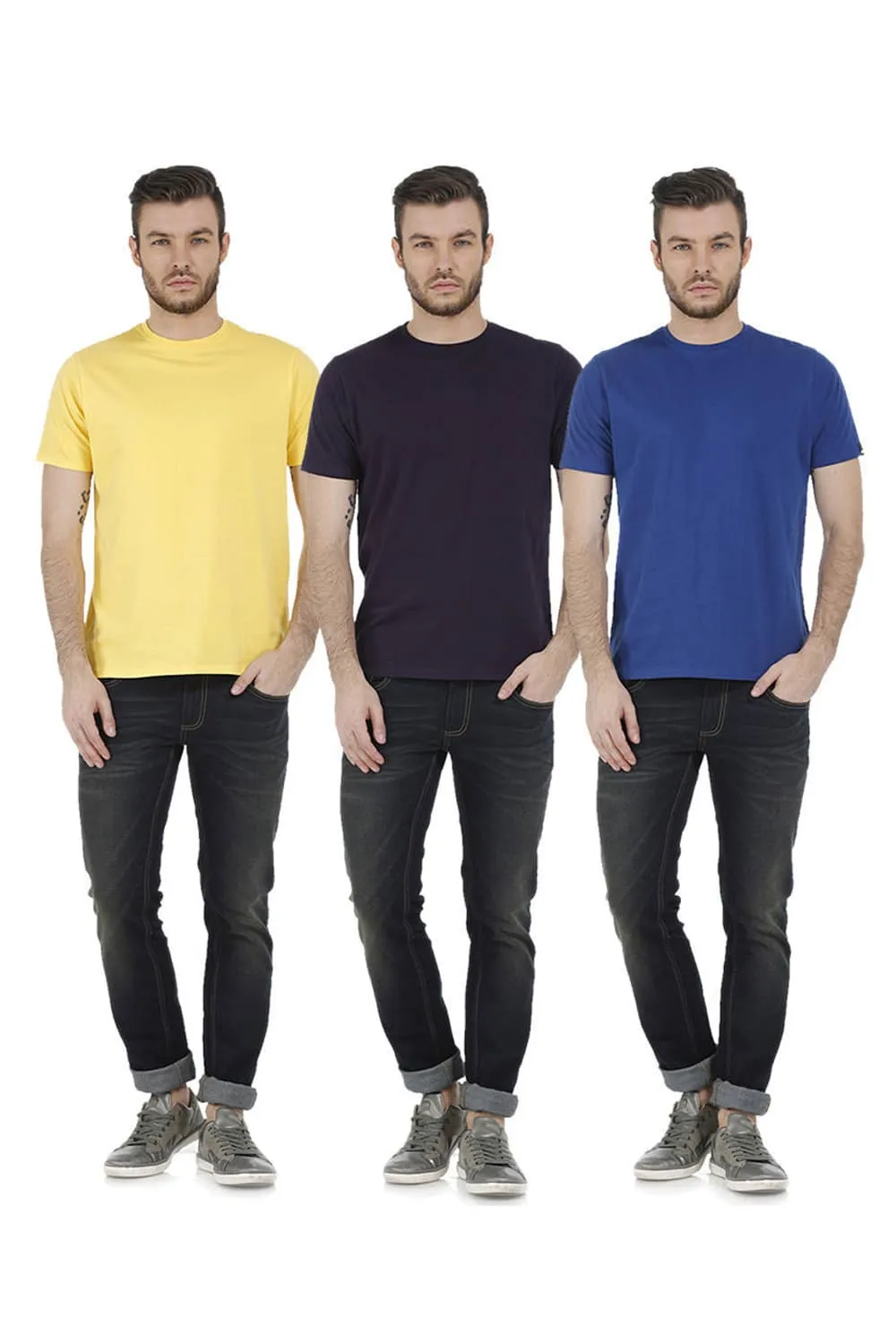 Crew Neck Muscle Fit Half Sleeves Tees