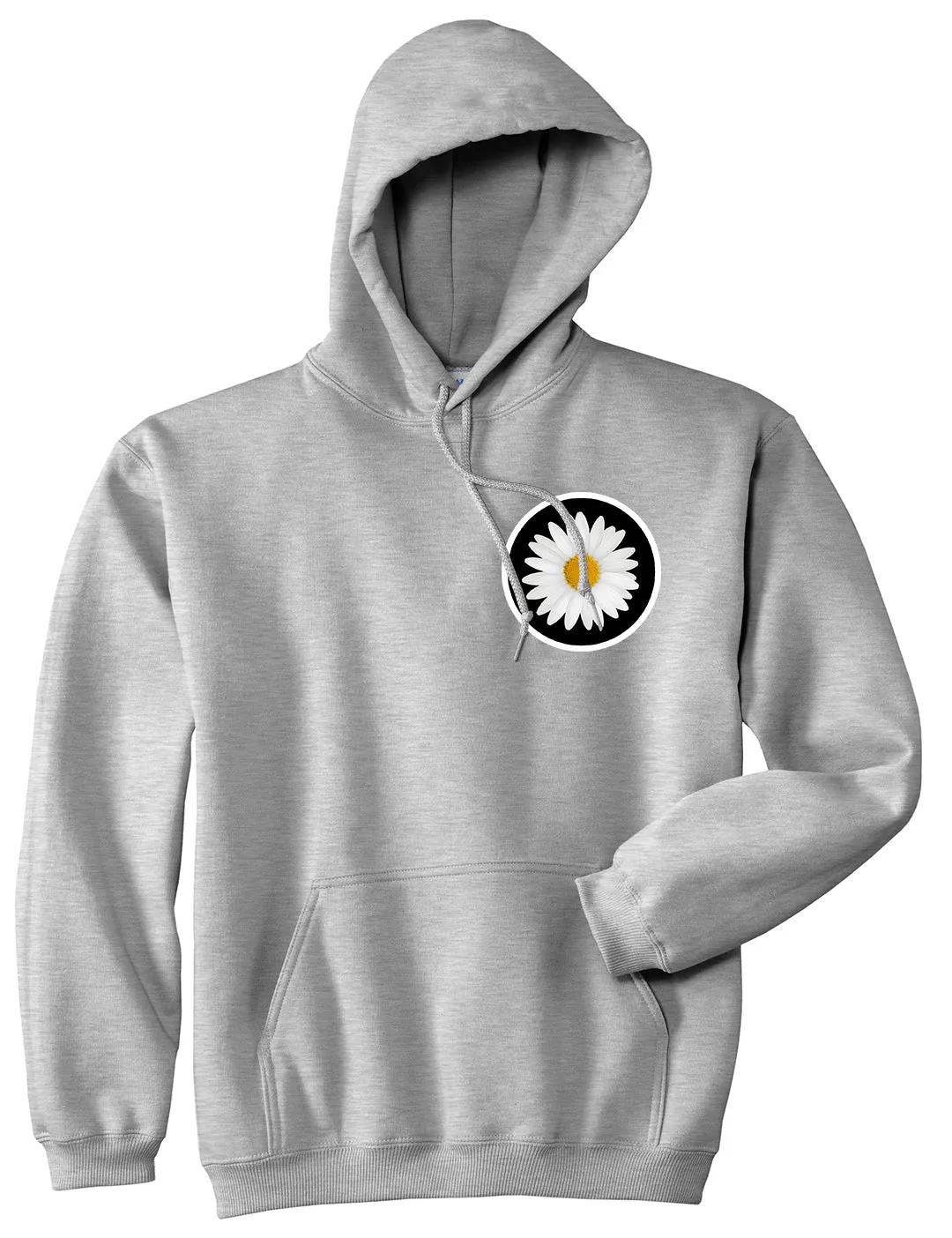 Daisy Flower Chest Mens Pullover Hoodie