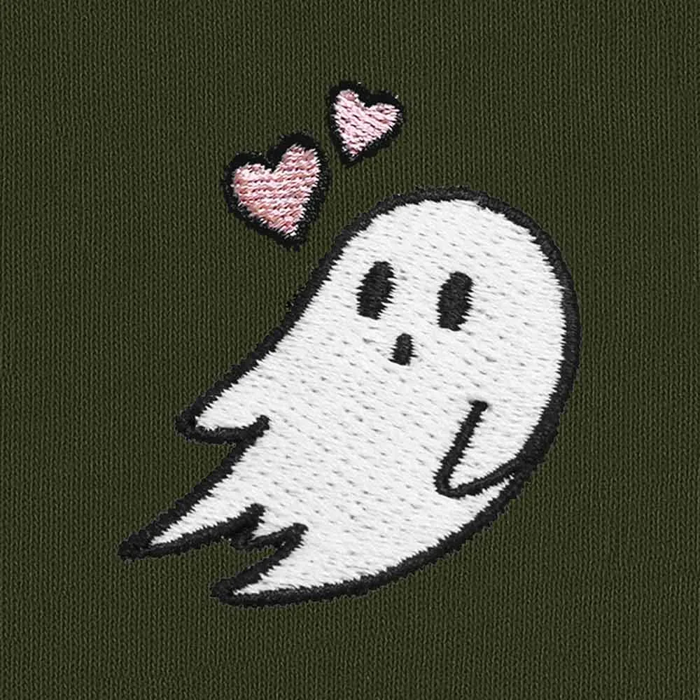 Dalix Heartly Ghost Cropped Zip Hoodie