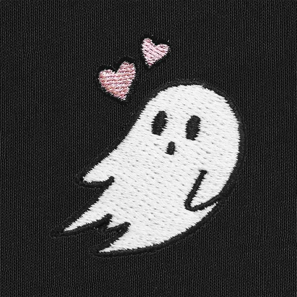 Dalix Heartly Ghost Cropped Zip Hoodie