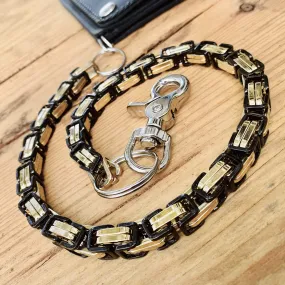 Daytona - Gold & Black - Wallet Chain Deluxe - 1/4 inch wide CLEARANCE