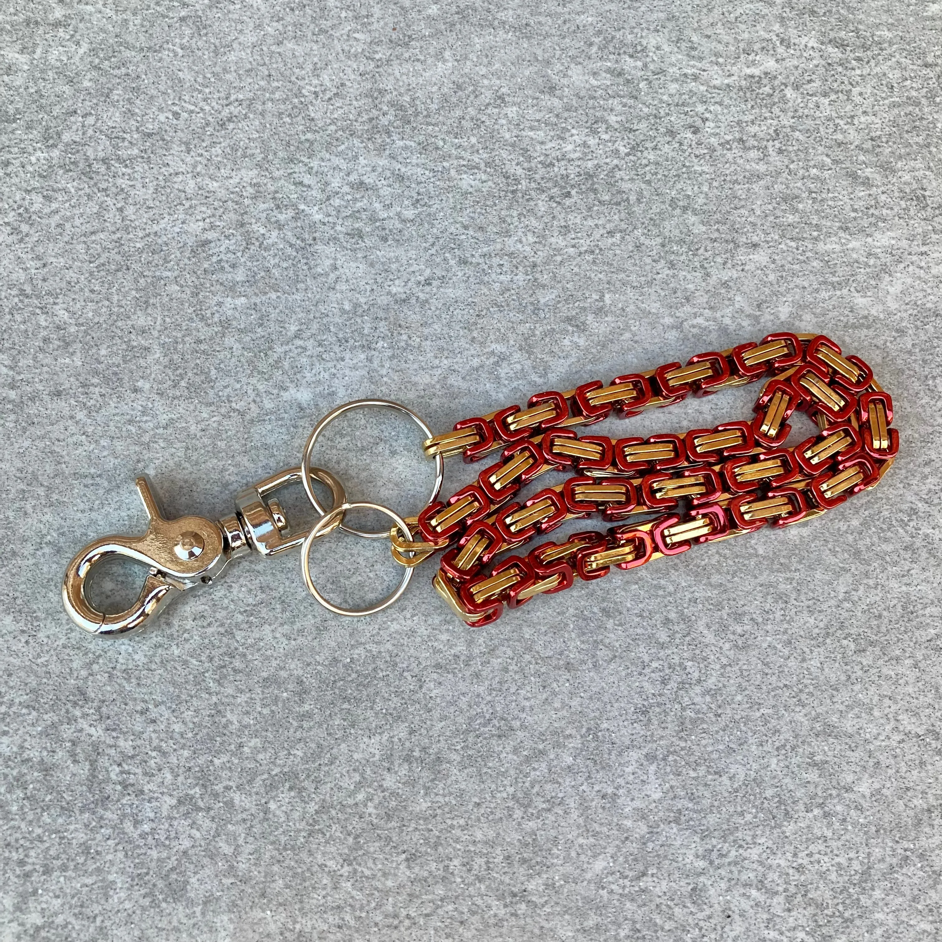 Daytona - Red & Gold - Wallet Chain Deluxe - 1/4 inch wide CLEARANCE