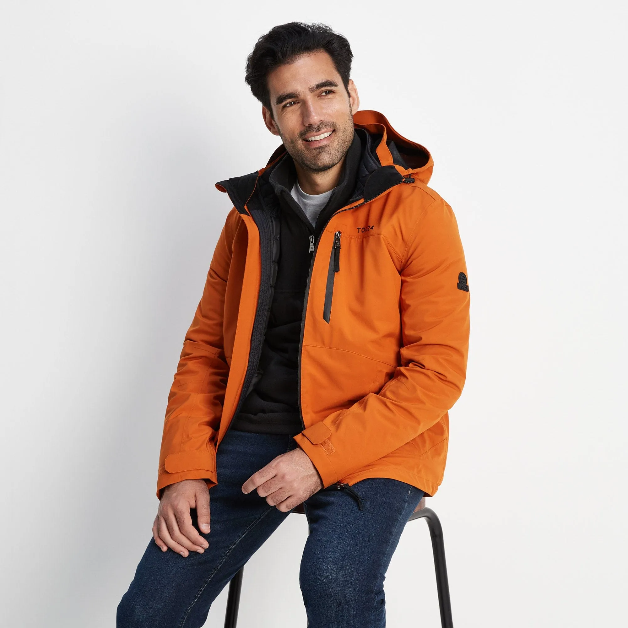 Denton Mens 3-in-1 Waterproof Jacket - Dark Orange