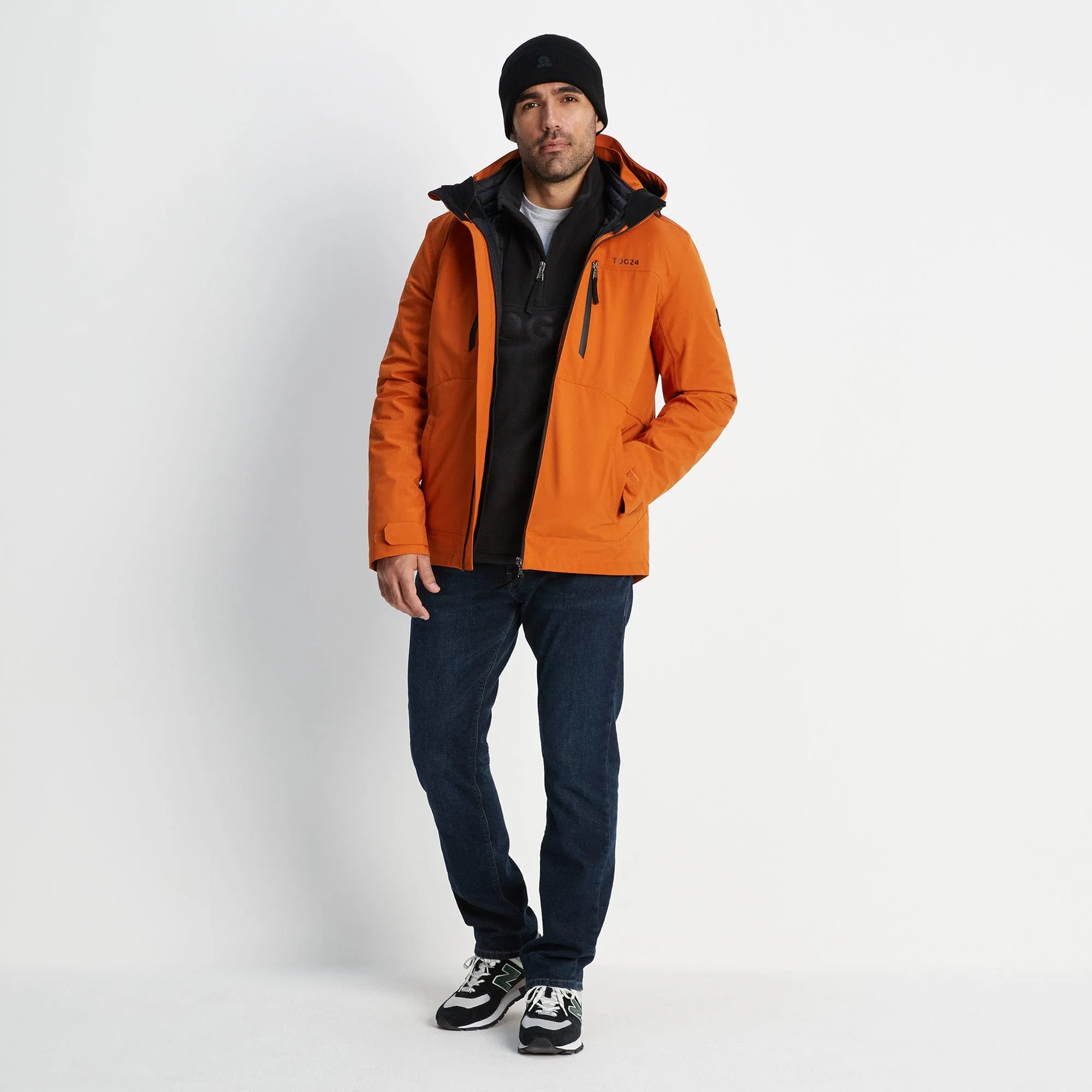 Denton Mens 3-in-1 Waterproof Jacket - Dark Orange