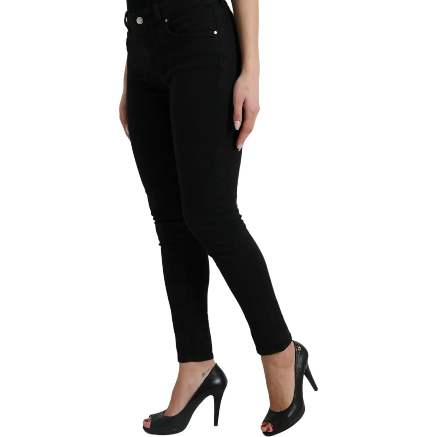 Dolce & Gabbana Chic Black Mid-Waist Stretch Jeans